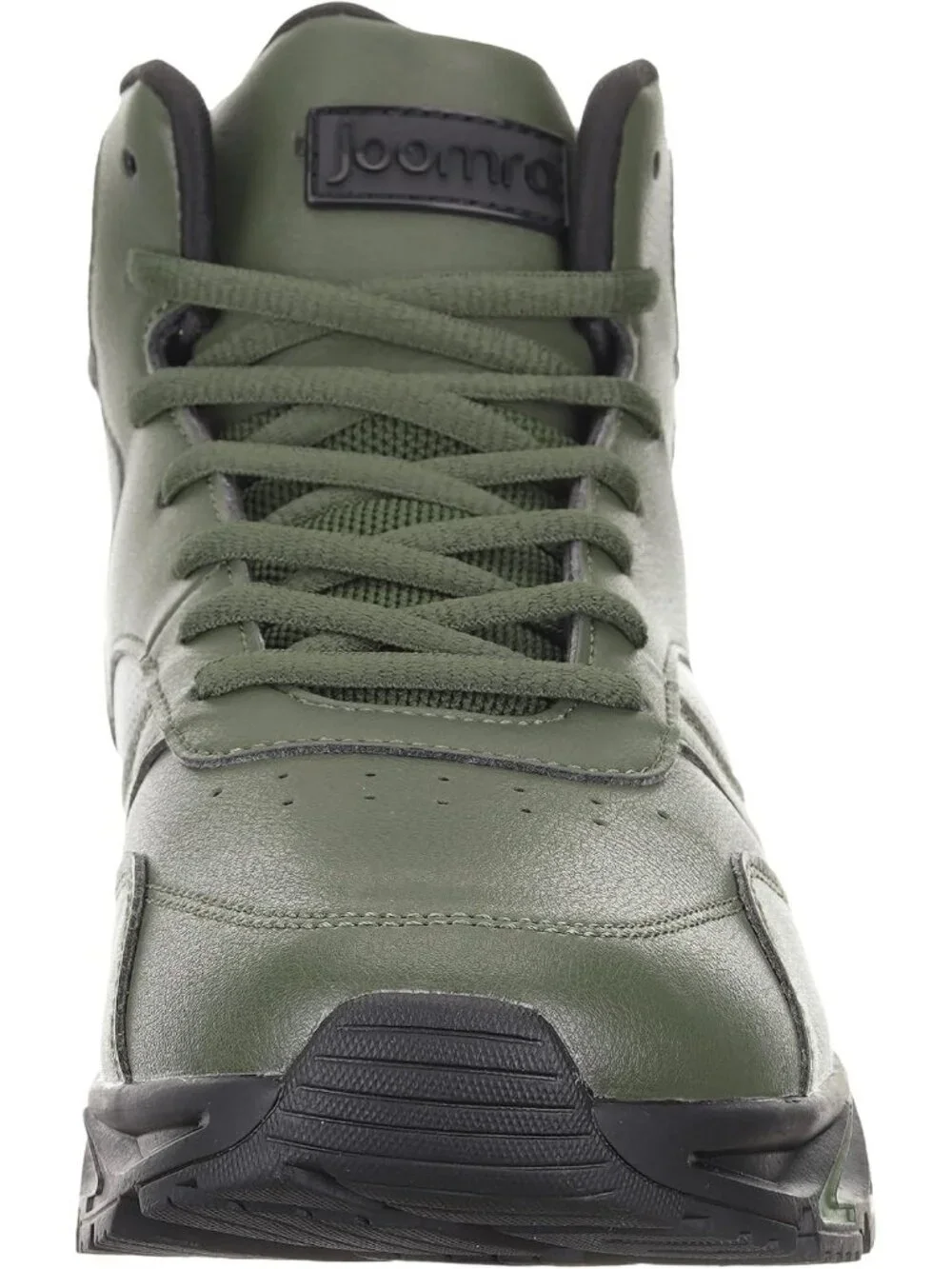 Joomra Men's Army Green Rubber Leather High Top Athletic Inspire Lace Up Sneaker